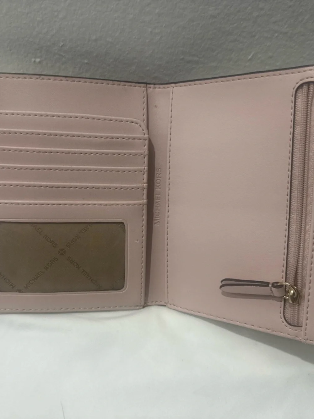 Michael Kors White and Rose Gold Stripe Passport Cover